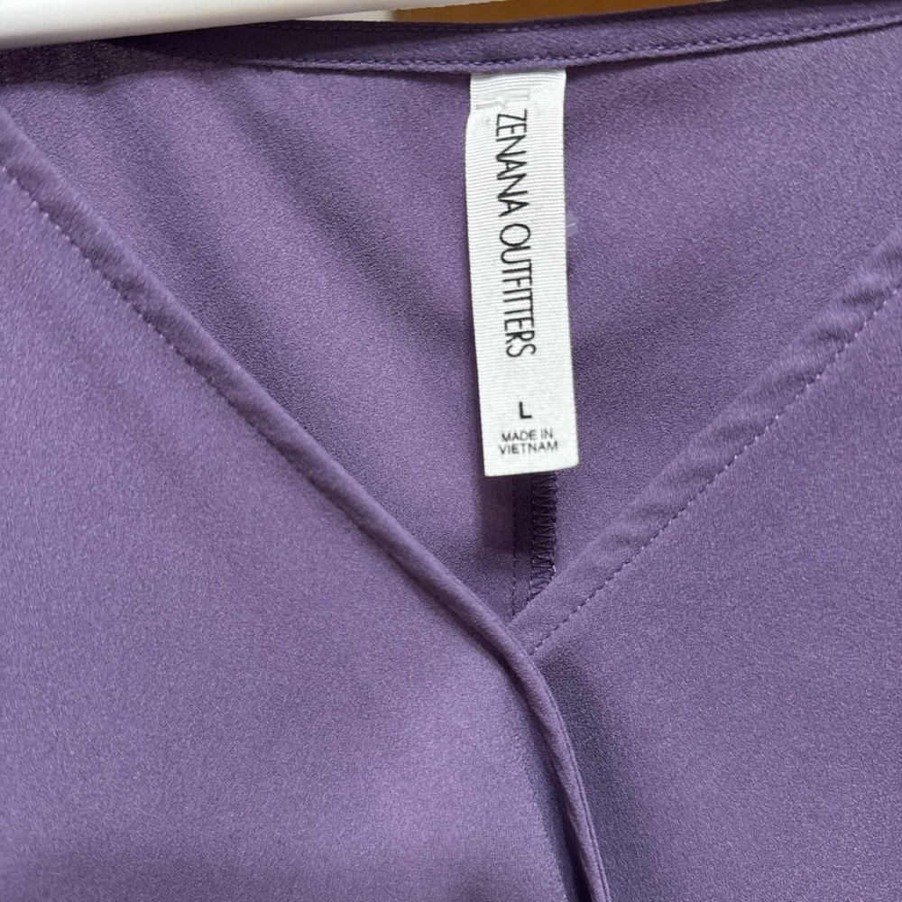 Zenana Outfitters Lavender V-Neck Blouse